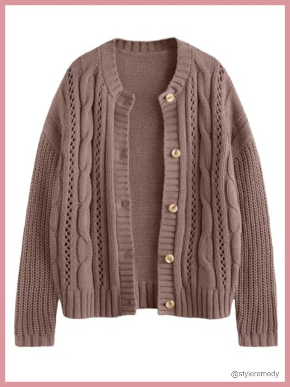 Women's Cotton Knit Cardigan Button Up Chunky Sweater Long Sleeve